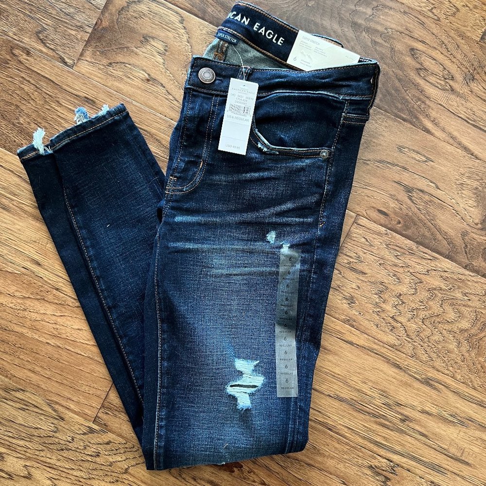 NWT American Eagle Super Stretch Jegging Dark Vintage Size 6 Standard Jeans